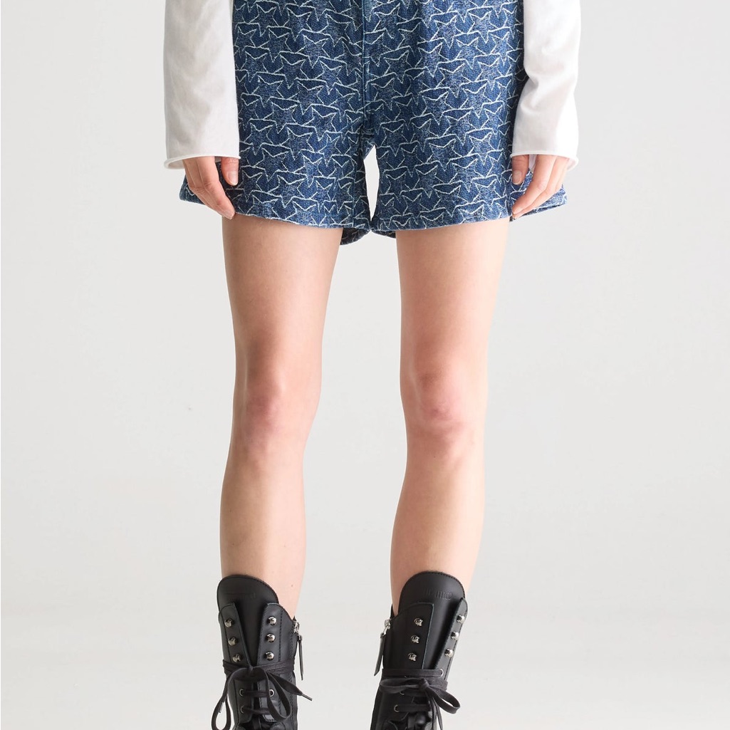 Bellerose Pactol Wide Denim Shorts "Star Rinse" Pattern Sizes 28 And 29 Brand Ne — image 5 of 8